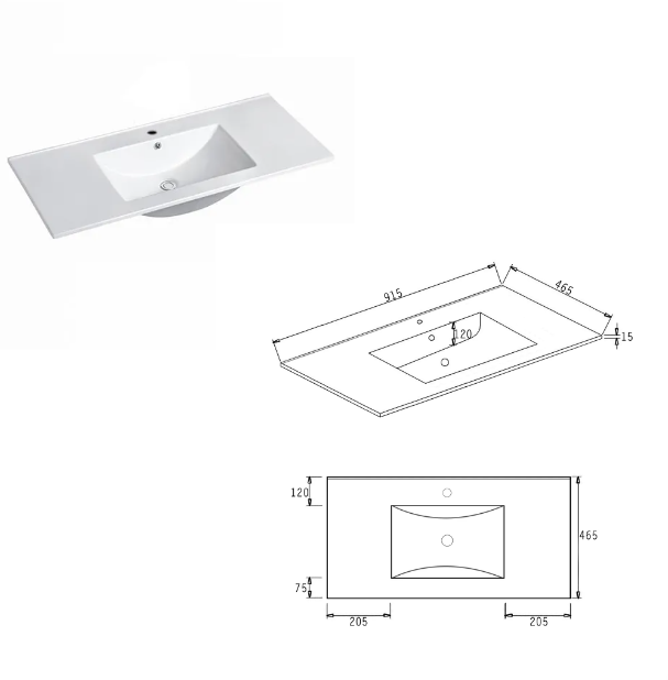 Hampton Mark II 900mm Wall-Hung Vanity in Trendy Matte Black - A Stylish Bathroom Upgrade