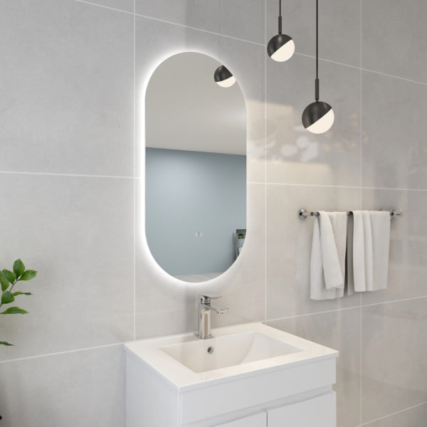 Hot Sale! Poseidon Oval LED Backlit Mirror, 450x900mm for Clear Reflection