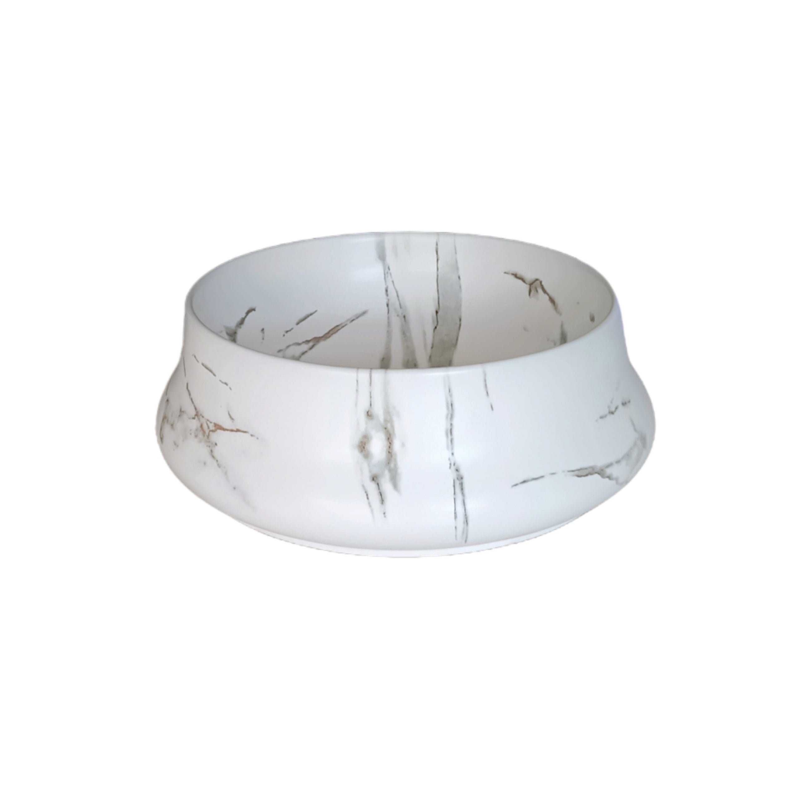 Matte White Carrara Round Basin (400x400x140) - POSEIDON