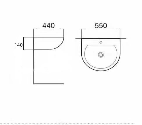 POSEIDON Care Wash Basin with 550x440x140 Arch for Stylish and Practical Use