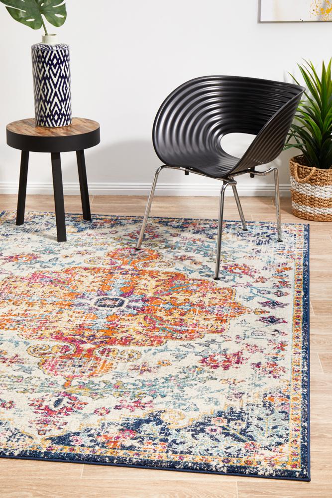 Exquisite Evoke Carnival White Transitional Power-Loomed Rug