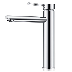 Chrome Round Tall LUCID PIN Basin Mixer for Modern Bathrooms