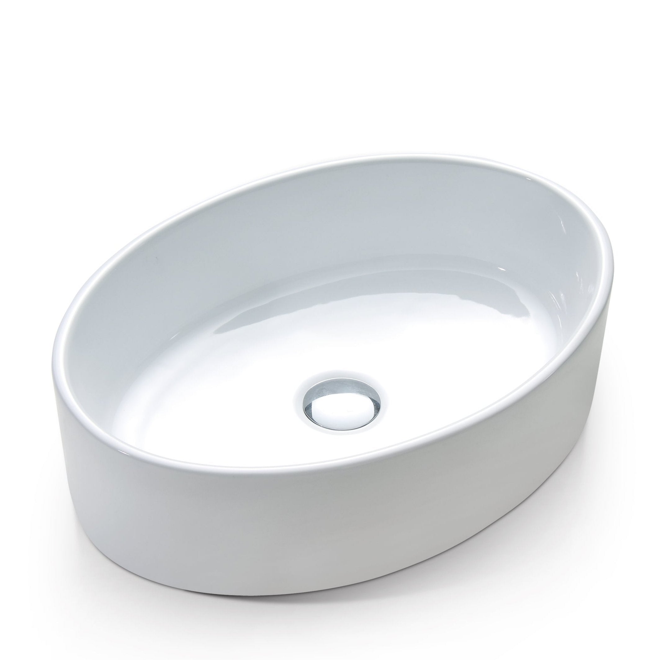 Hot Sale! Emu Egg Oval Gloss White Ceramic Above Counter Basin (490x410x130mm)