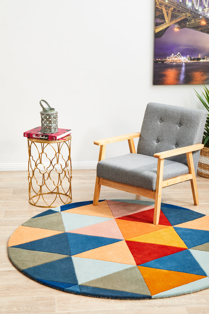 Exclusive Sale! Matrix Pure Wool 905 Multi - Shaped Round Floor Rug