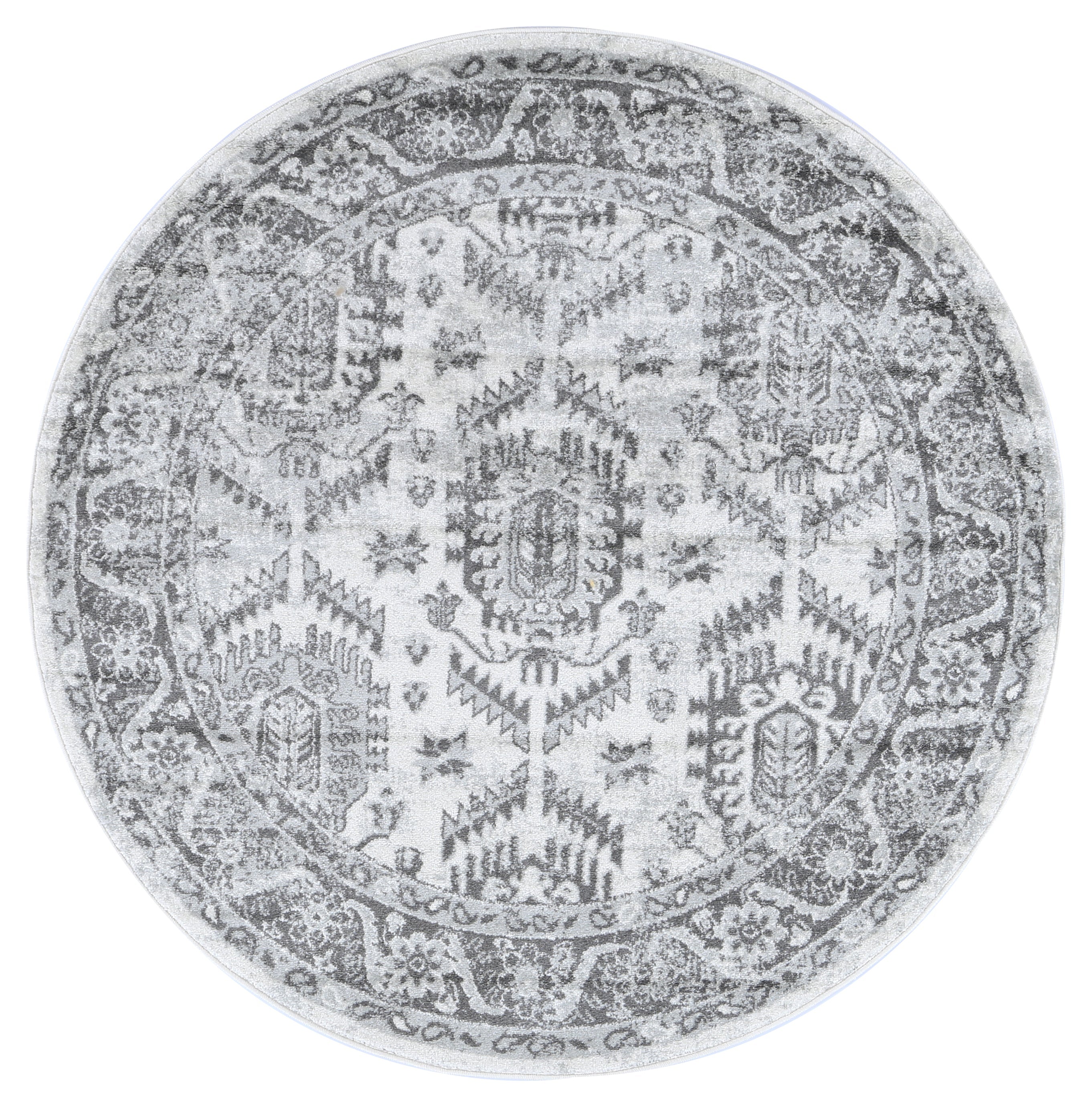 Hot Sale! Traditional White and Grey Ligures Area Rug for Any Room