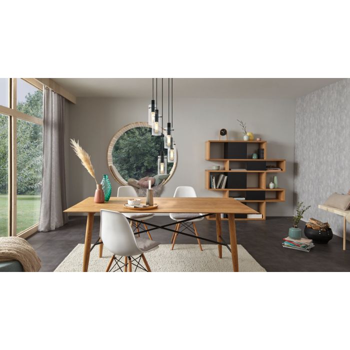 MONTEFINO Black Steel & Clear Glass Pendant Light - Exclusive Offer