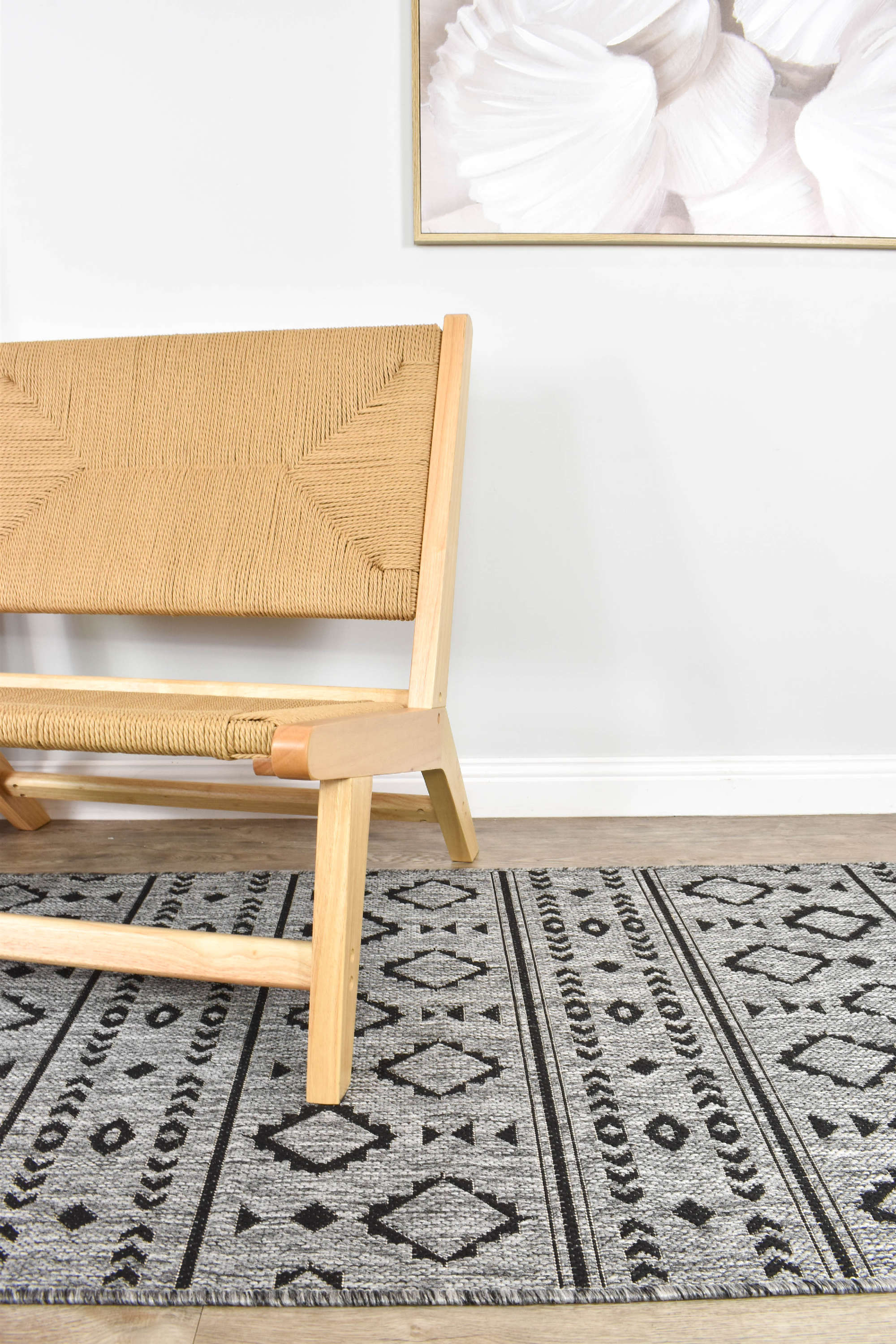 Affordable Alaska Runner Rug in Dark Grey for Indoor & Outdoor Use