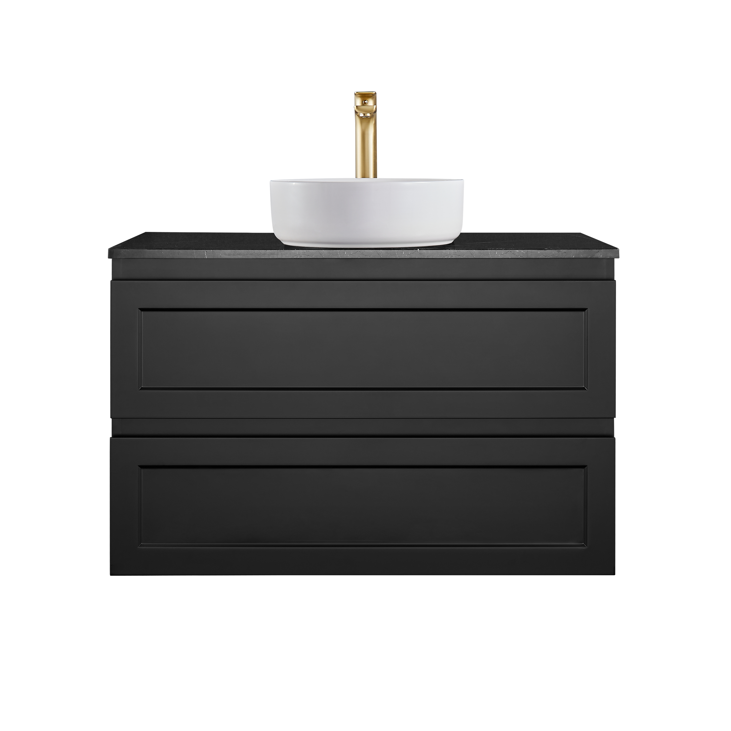 900mm Matte Black Fremantle Premium PVC Wall Hung Vanity Cabinet - A Stylish Bathroom Essential