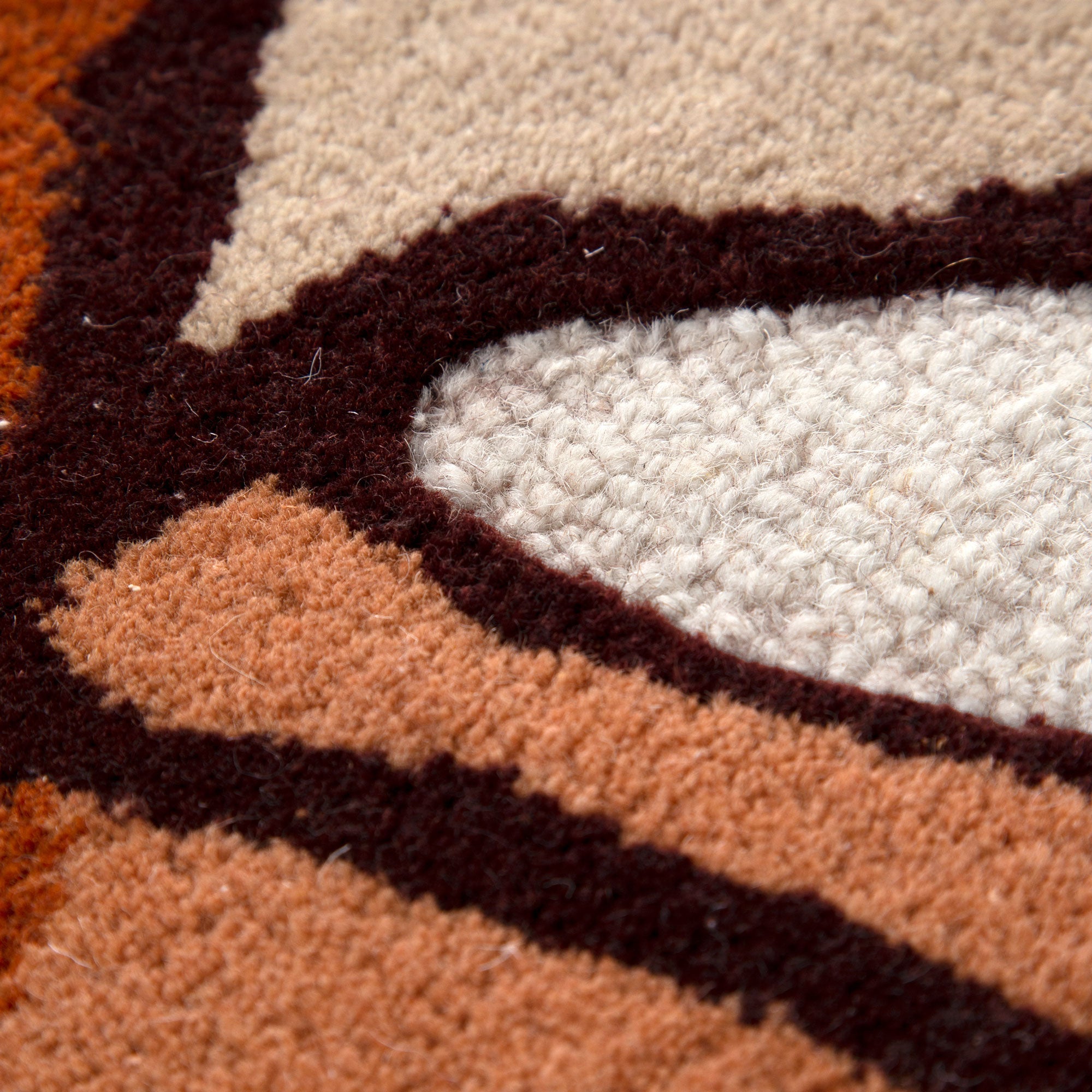 Exclusive Les Nomades Tangle Rust Hand - Tufted 100% Wool Rug for Modern Decor