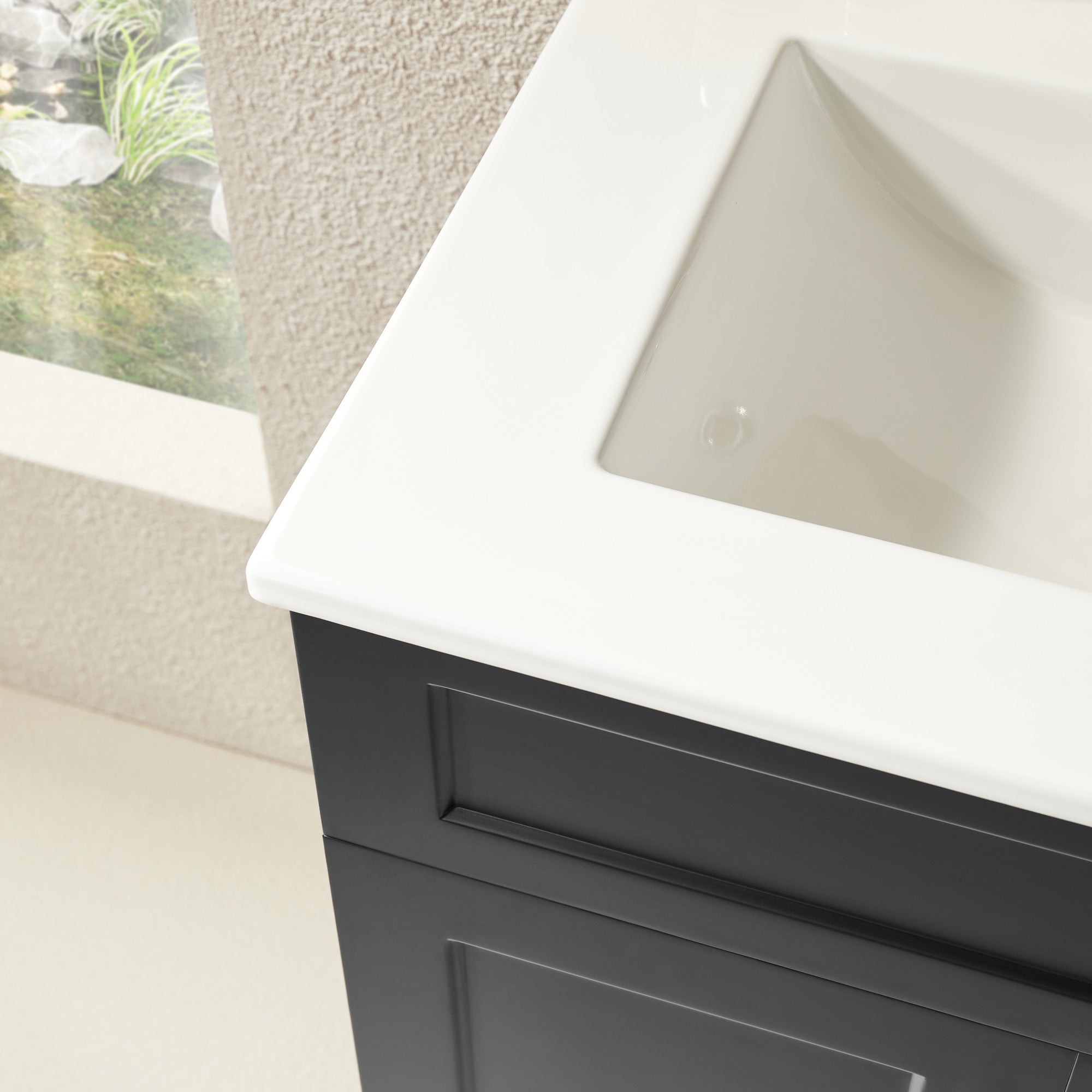 Hot Sale! 600mm Harrington Freestanding PVC Bathroom Vanity in Matte Black