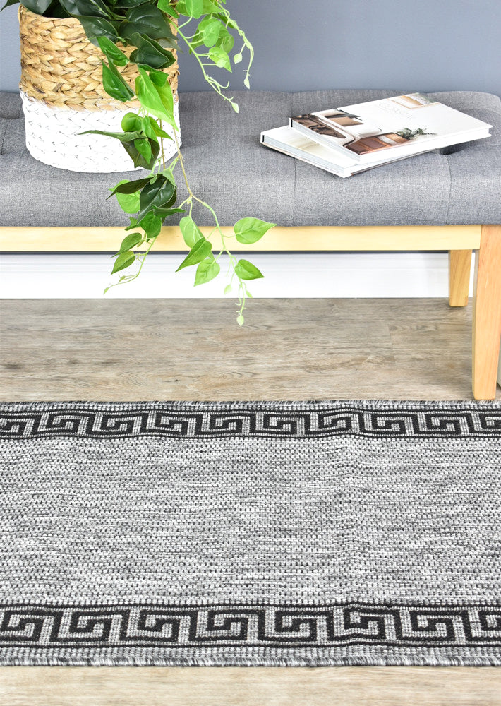 Alaska Light Grey Machine - Made Polypropylene Runner Rug 7781 - DM9E