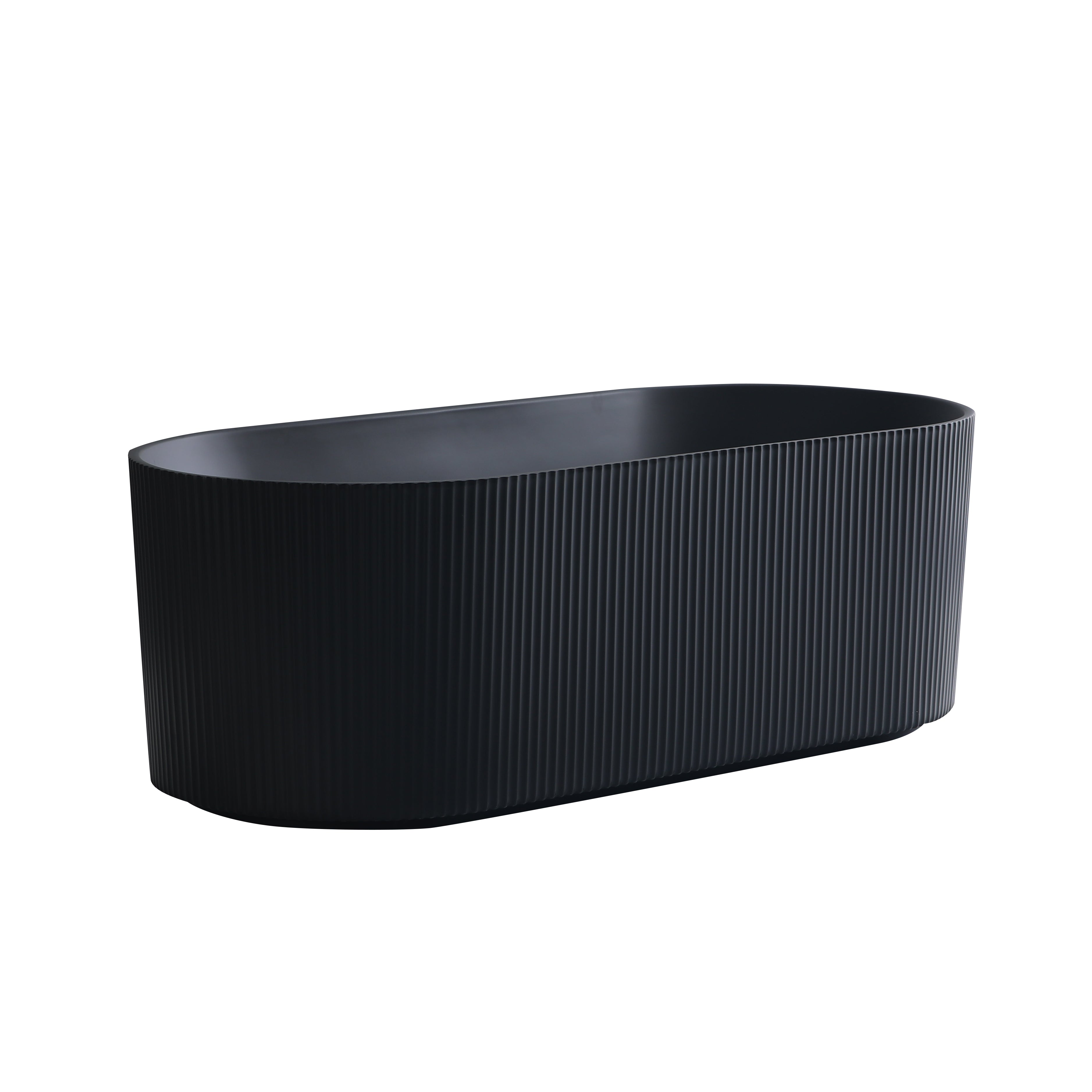 Ally Groove Freestanding Bathtub (Matte Black) - 1500mm/1700mm | Luxury Deal