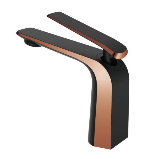 Hot Sale! Esperia Basin Mixer in Matt Black & Rose Gold Brass Finish