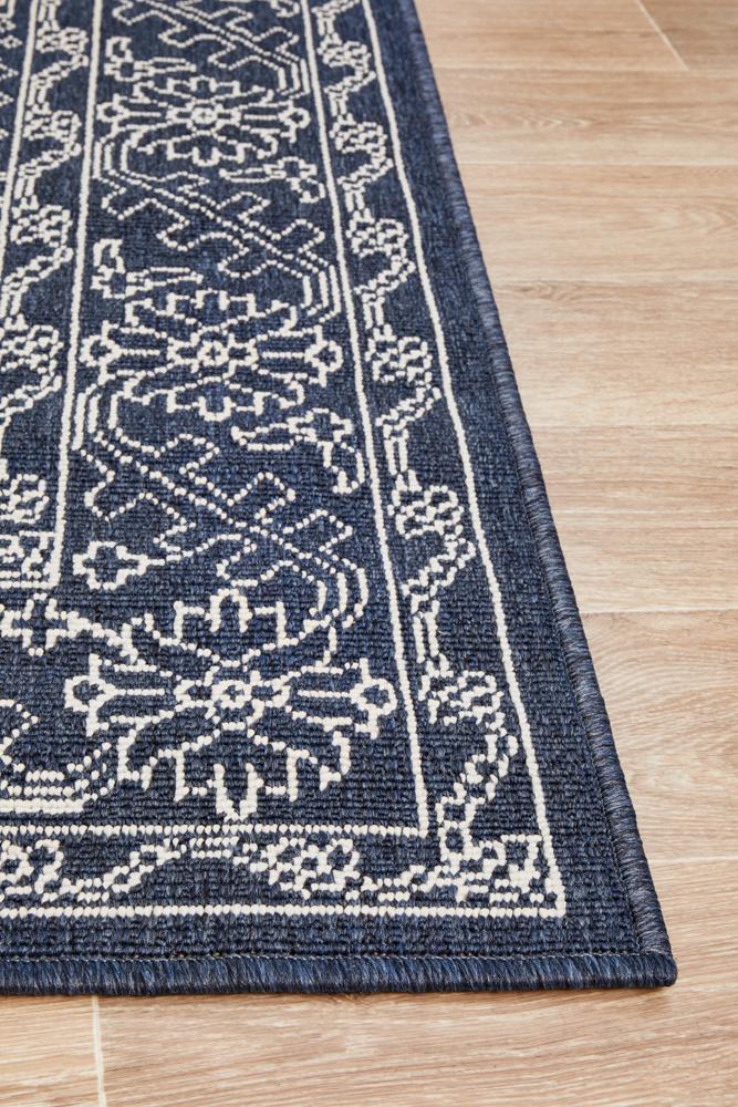 Stylish Ocean Navy Durable Outdoor and Indoor Polypropylene Rug