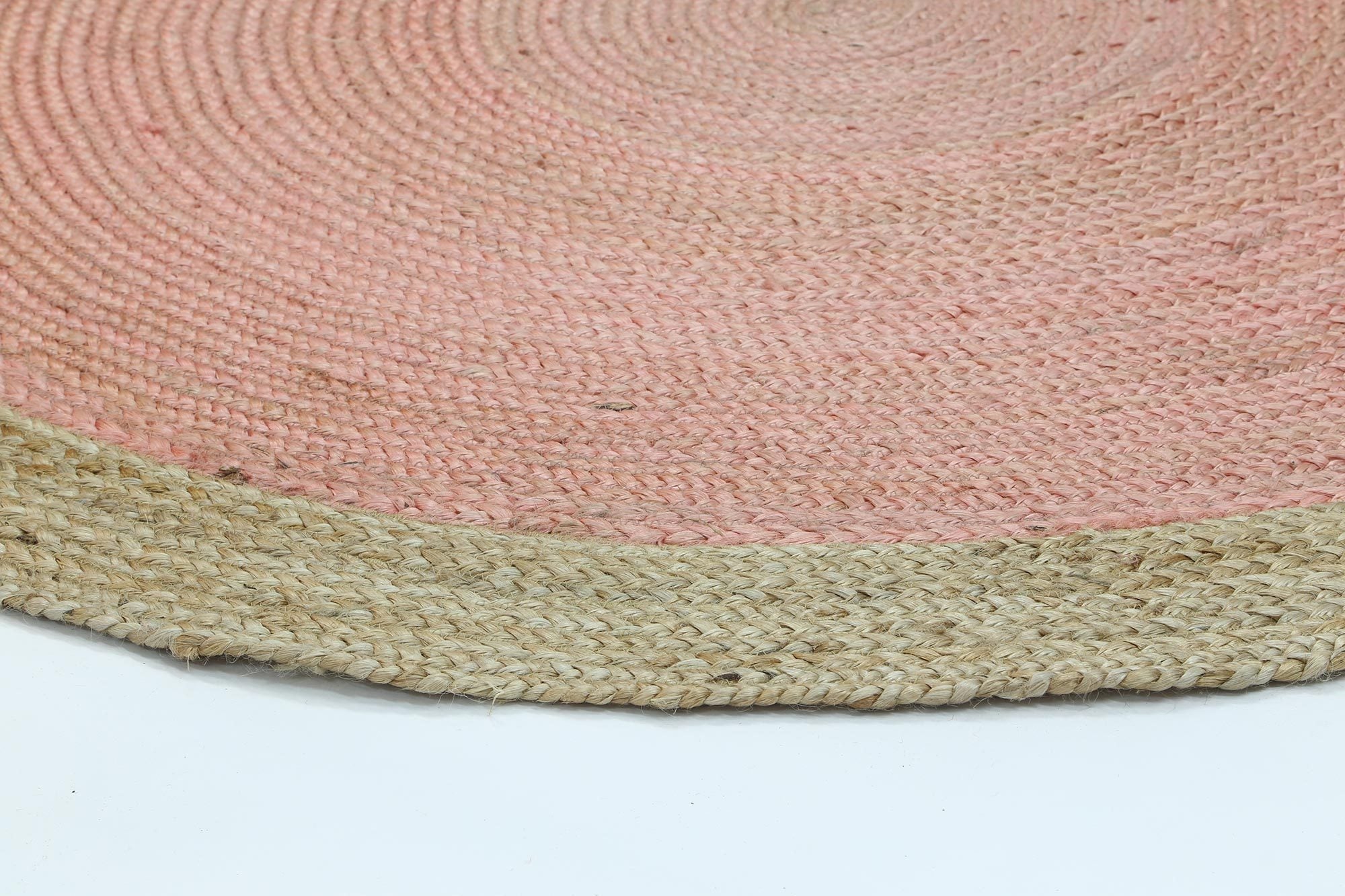 Discount Hampton Pink Round Jute Centre Rug for Coastal Decor