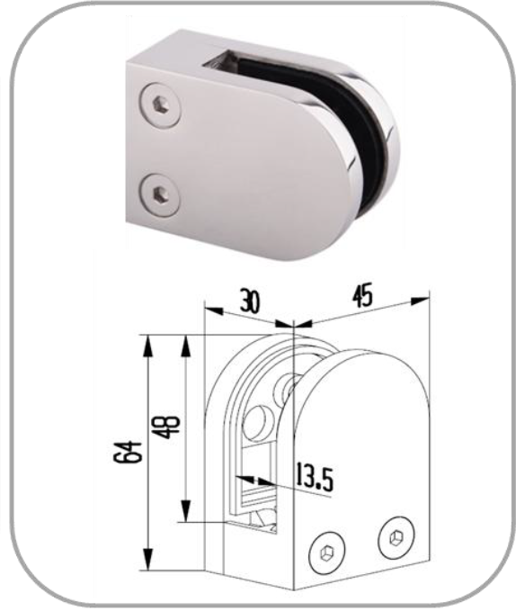 Hot Deal: Square Post & Wall Glass Clamp with D Front