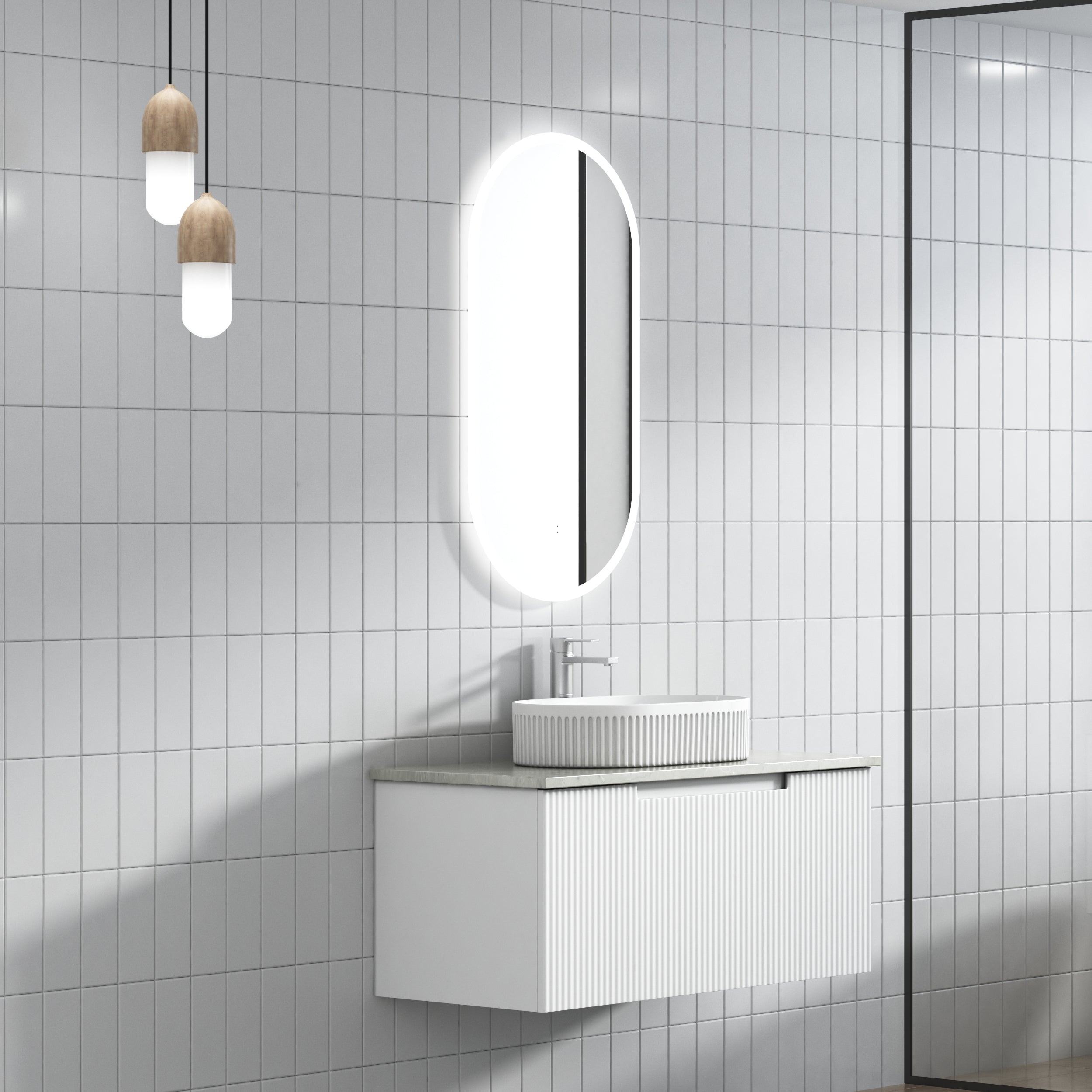 PERLA Mark II Matte White Wall - Hung Vanity in All Available Sizes