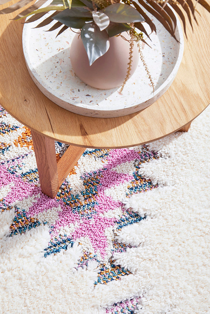 Stunning Amsterdam Layla Multi Rug with Nomadic Motif and Colorful Tassels
