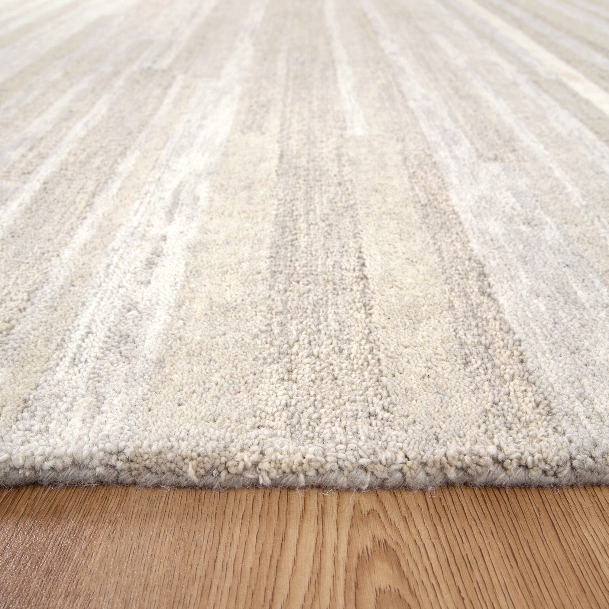 Discount Les Nomades Beige Linear Wool Area Rug for Modern Decor
