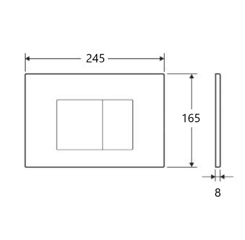 Mercio R&T White Square Flush Plate with Premium Finish and Dual Flush