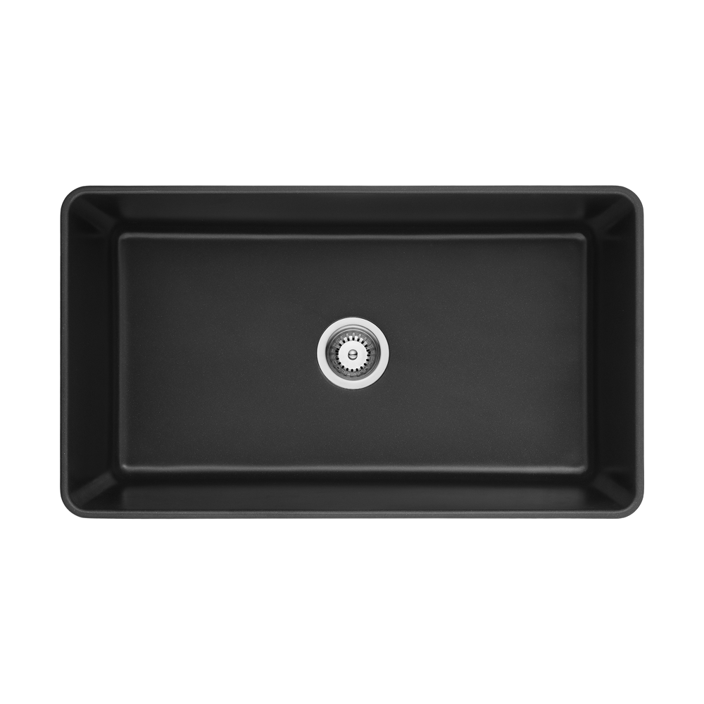 Matte Finish Farmhouse Single Bowl Quartz Kitchen Sink 838x482x262