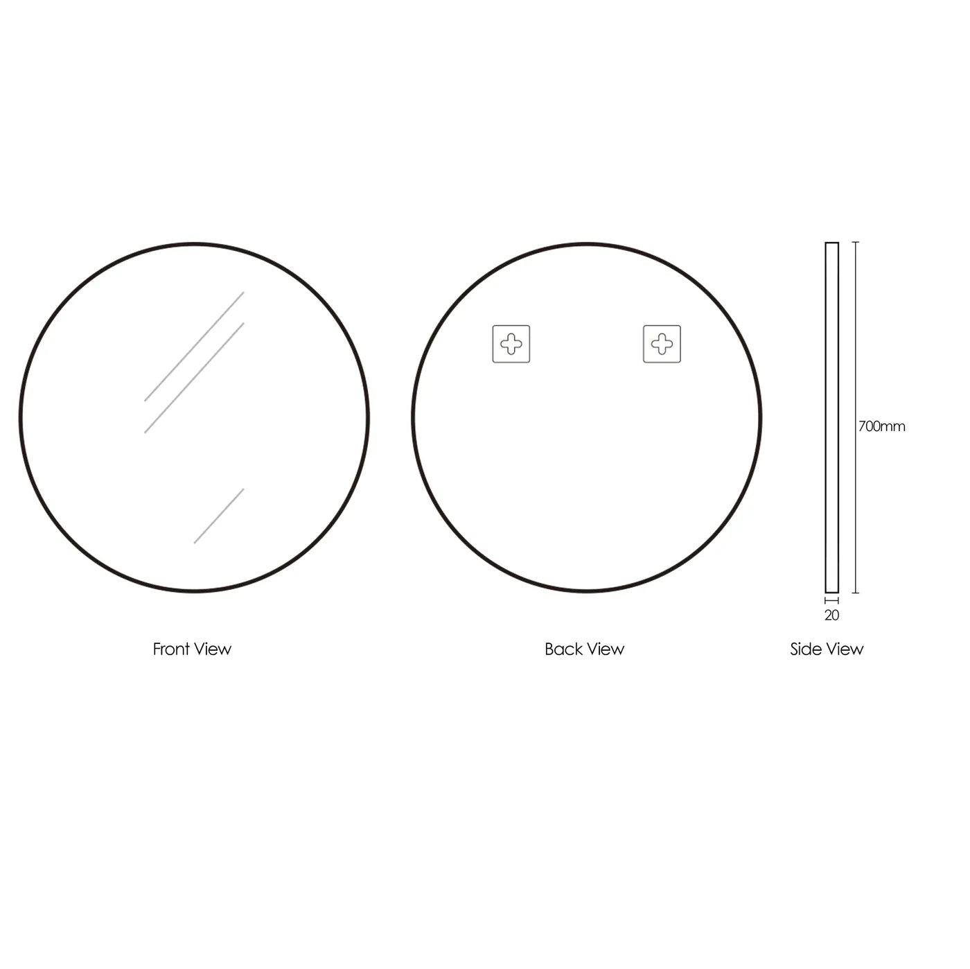 Exclusive Matte White 700mm Round Framed Mirror - London Style