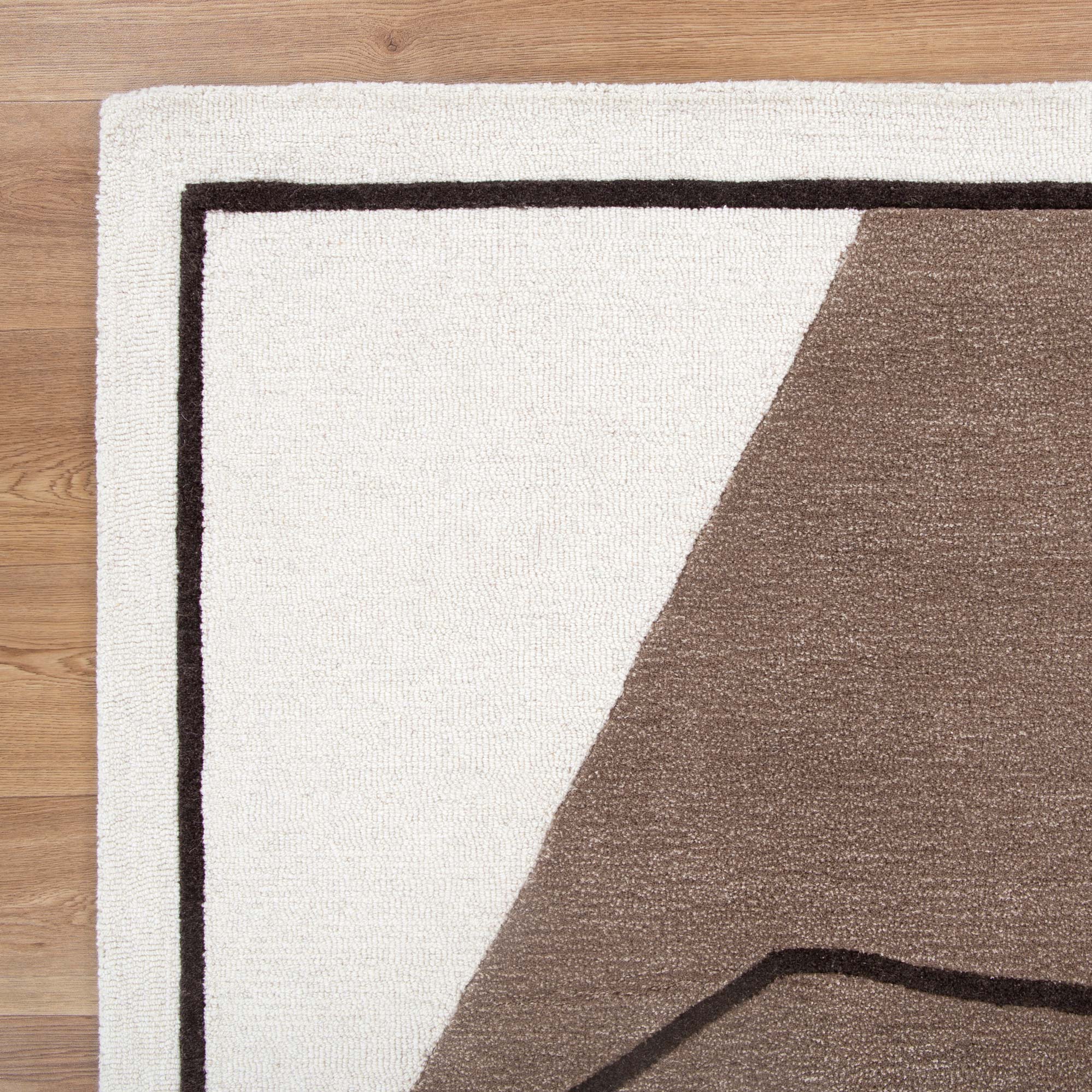 Minimalist Beige Hand - Tufted 100% Wool Rug by Les Nomades