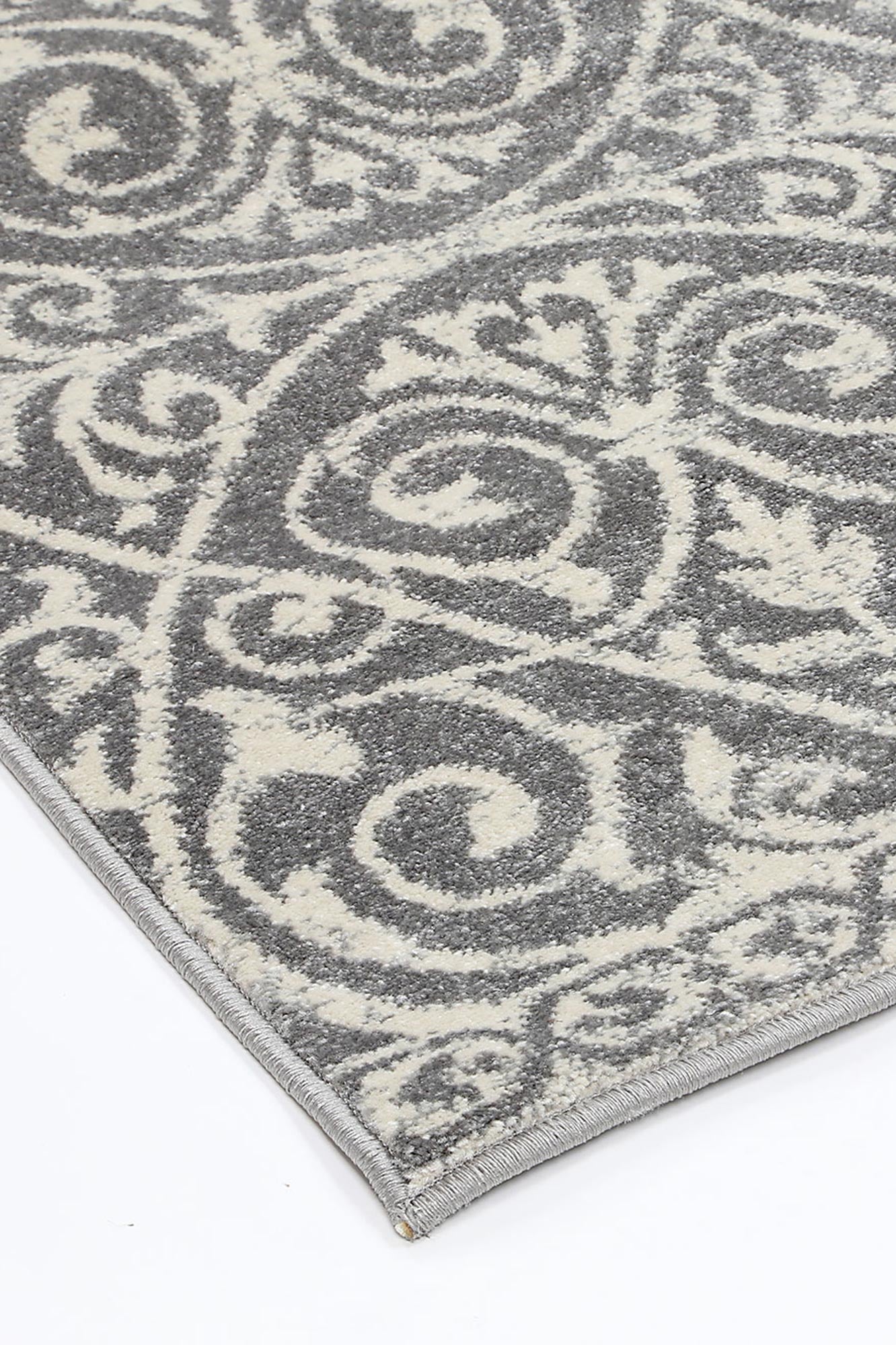 Stunning Katherine Grey and Ivory Handmade Rug with Antique Motifs