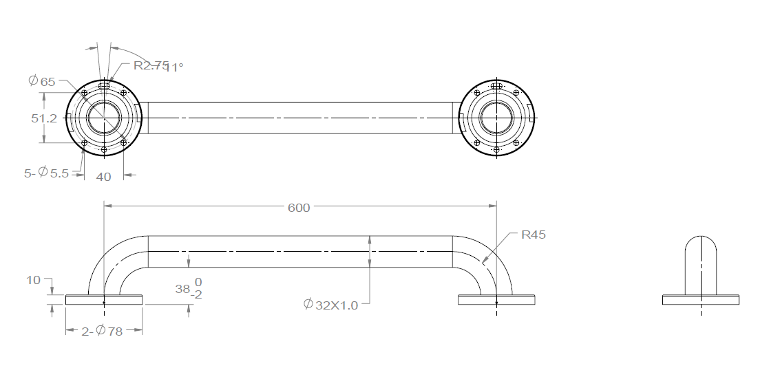 Exclusive Offer! 600mm POS Care-GR Grab Rail for Enhanced Stability