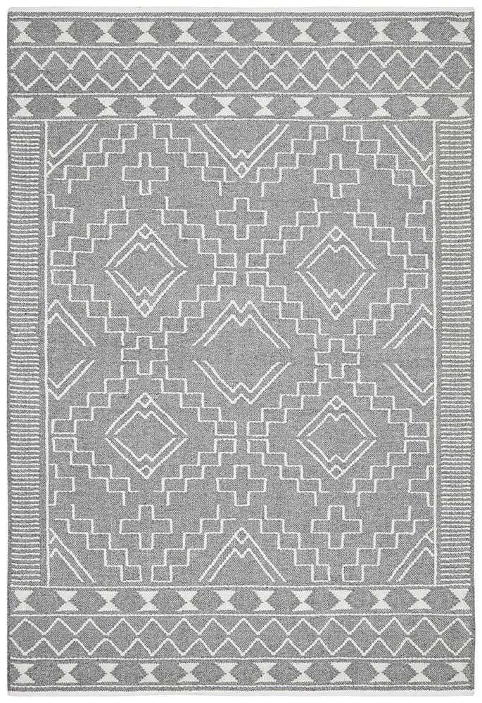 Hot Sale! Hudson 802 Grey 100% Wool Flat Woven Rug for New Season