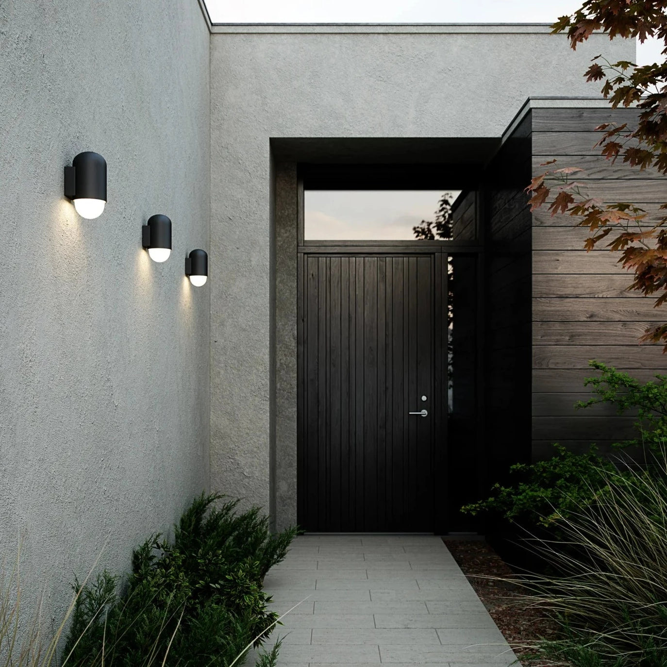 Nordlux Heka Outdoor Wall Light - Black, Grey, Sanded (Sanded Available in April)