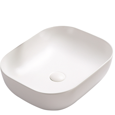 Hot Sale! POSEIDON Rectangle Glossy White Ceramic Above - Counter Basin (505x405x140)