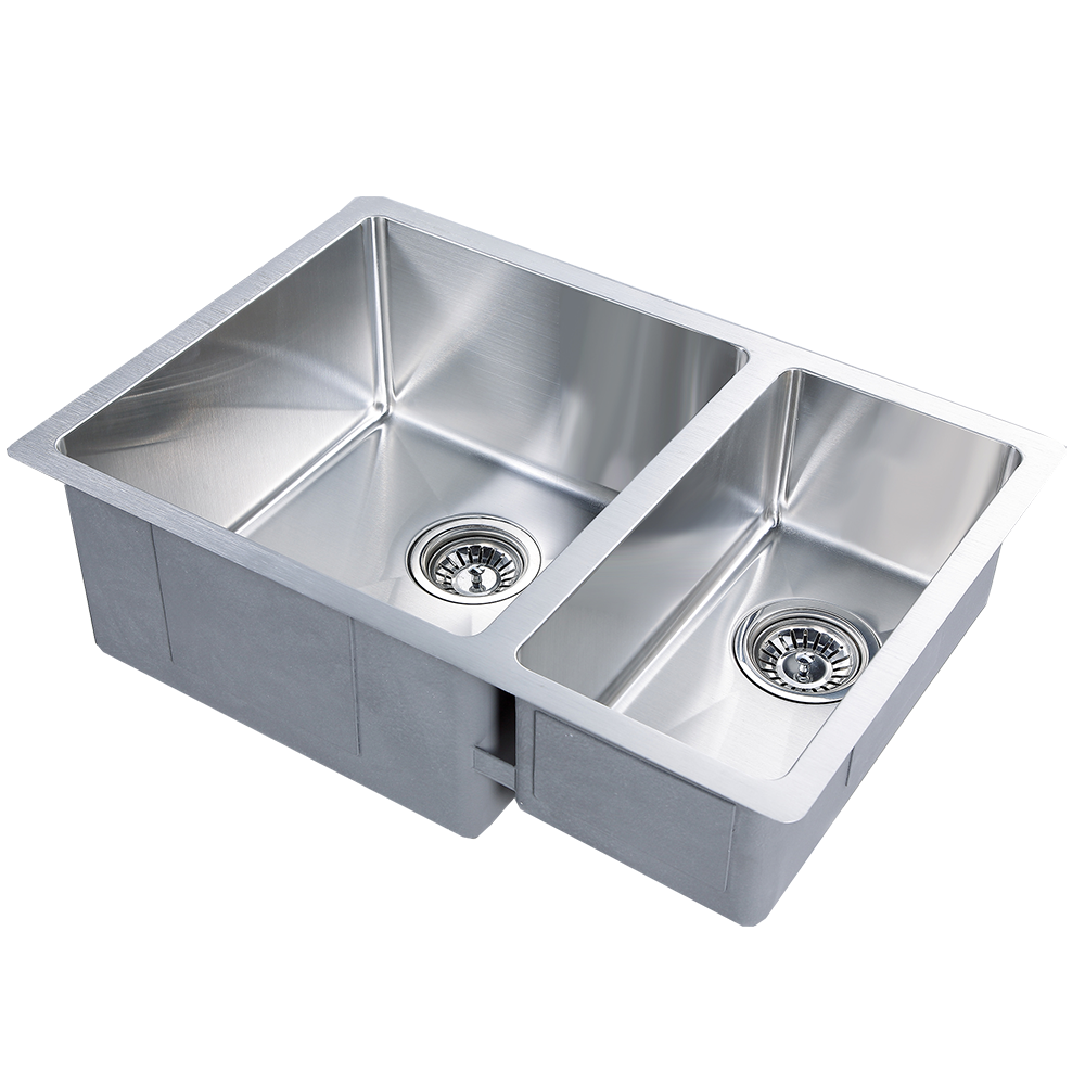 Handmade 660x450x200mm POS Double Bowl Stainless Steel Kitchen Sink