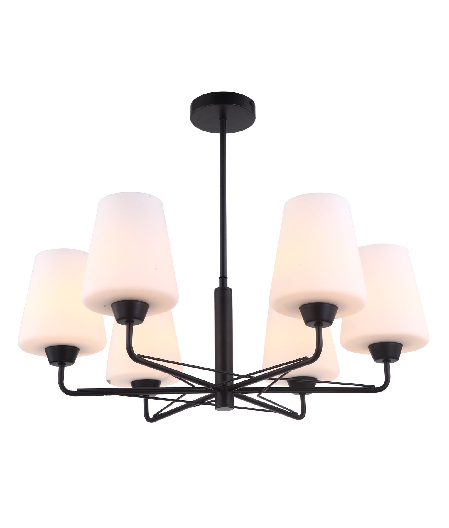 Exclusive Offer! Traditional Interior Opal Glass 6-Lamp Pendant Lights by ABBEY