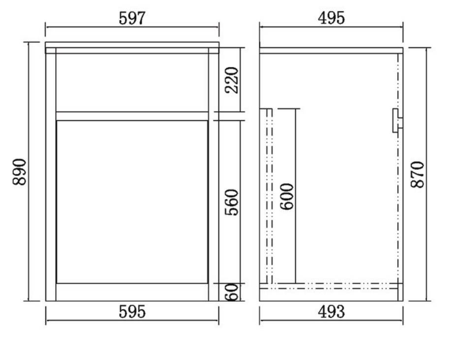Hot Deal: 45L Stainless Laundry Tub with PVC Cabinet (597x495x890)
