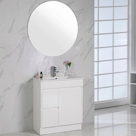 MAYA Free-Standing Slim Vanity in Glossy White, 750/900 Sizes