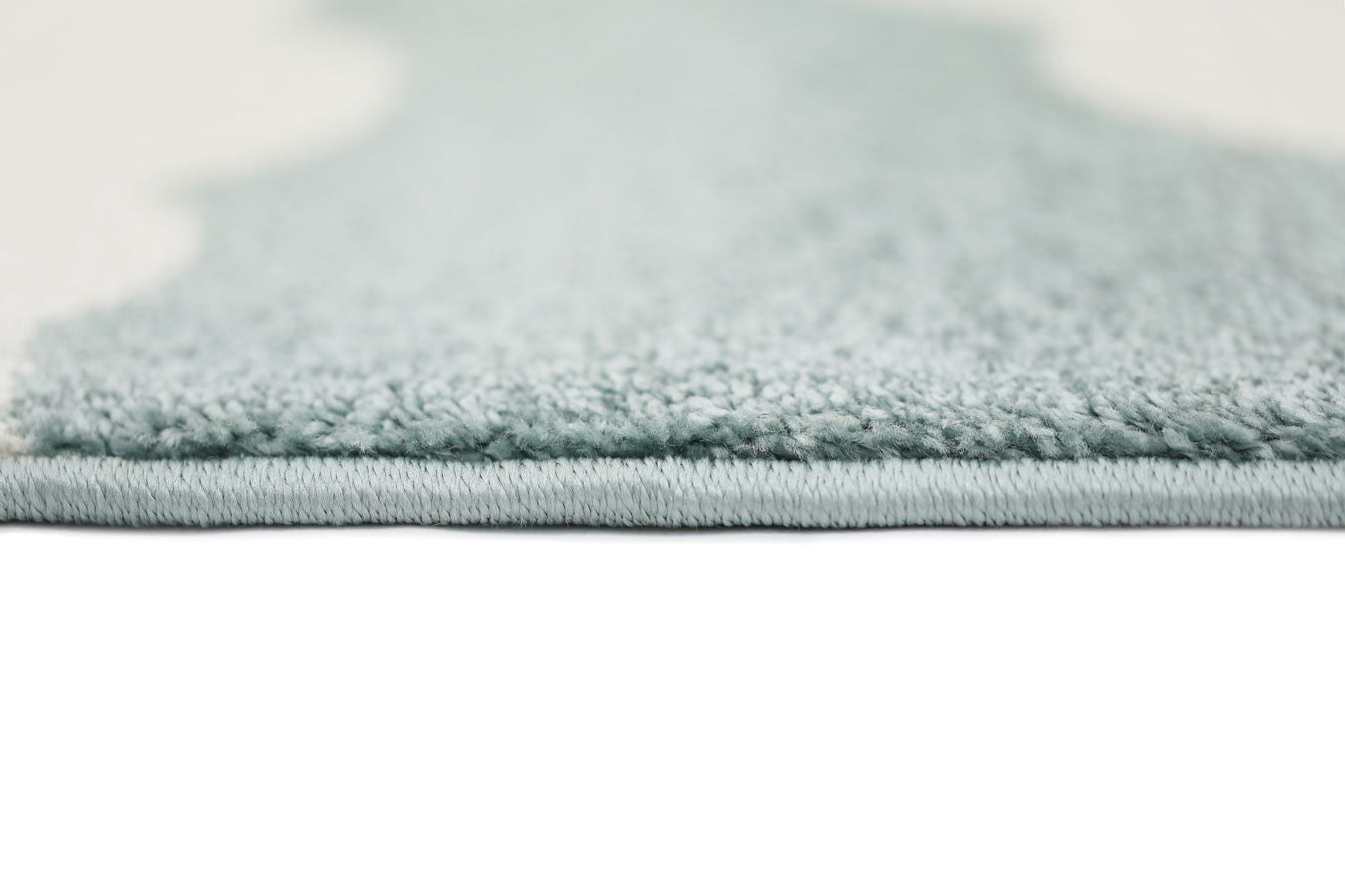 Piccolo Aqua White Cloud Washable Kids Comfort Rug for Grand Imagination
