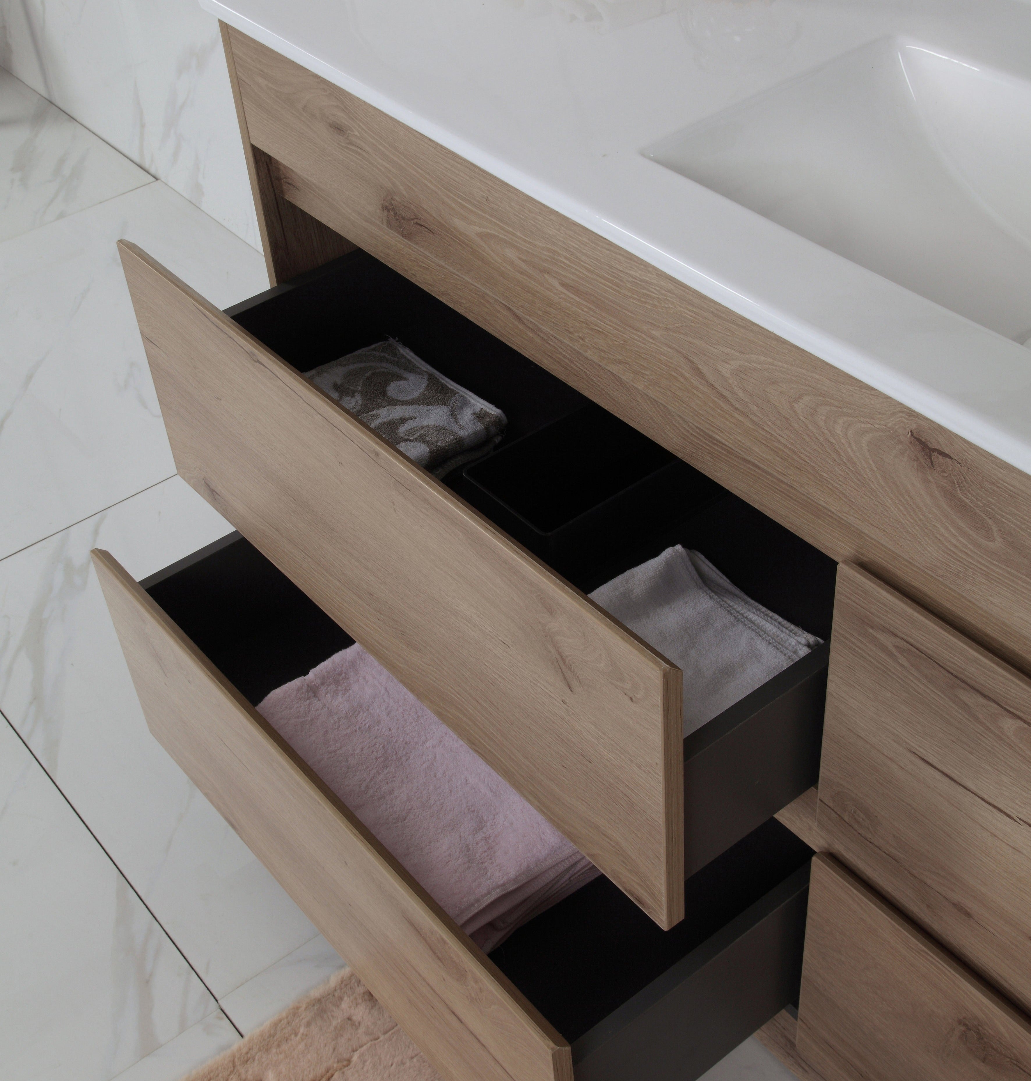Get the Best MAX MDF Freestanding Vanity in Natural Oak - All Sizes Available