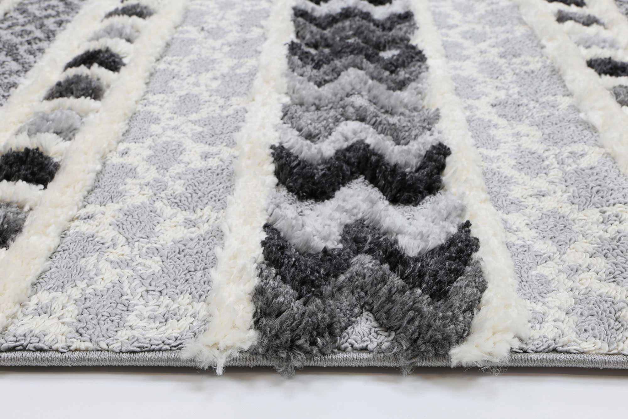 Hot! Mono Tribal Carved Cream Anthracite Rug