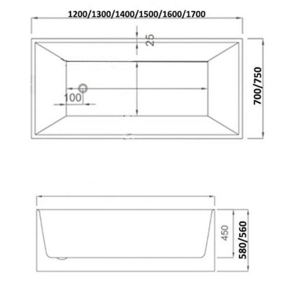 High-Gloss White Square Sanitary Acrylic Lotus Bathtub