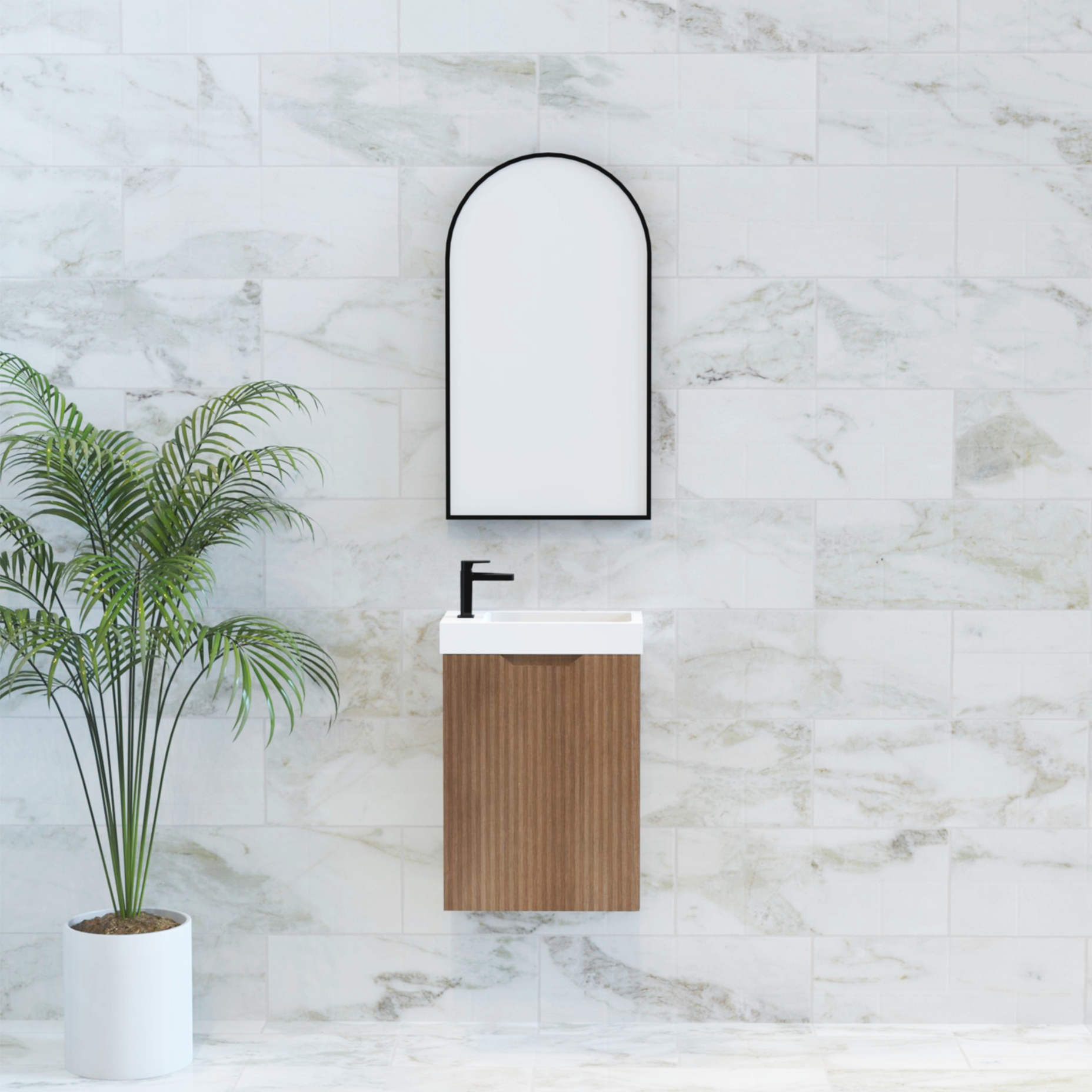 Hot Deal! ABS Vienna 450mm Solid Timber Mini Wall Hung Vanity