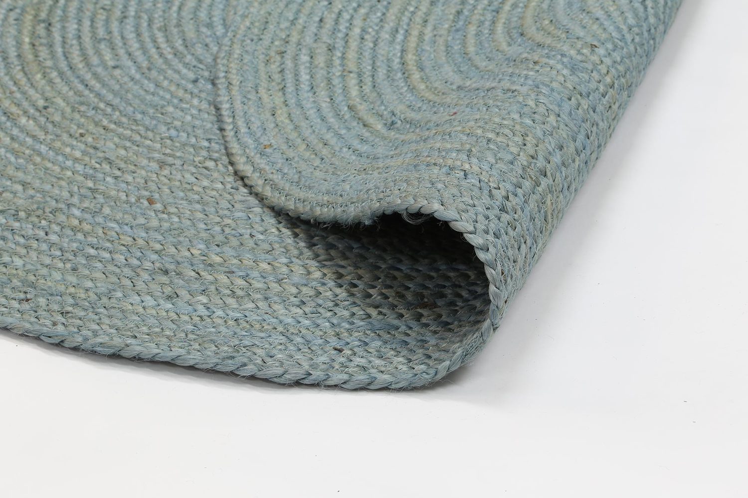 Elegant Antalya Blue Hand - Woven Round Jute Product