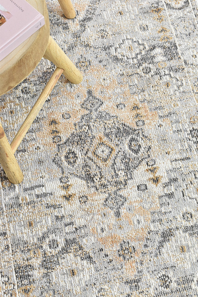 Hot Sale! Medina Grey Mustard Runner Rug 0320C - A Stylish Floor Covering