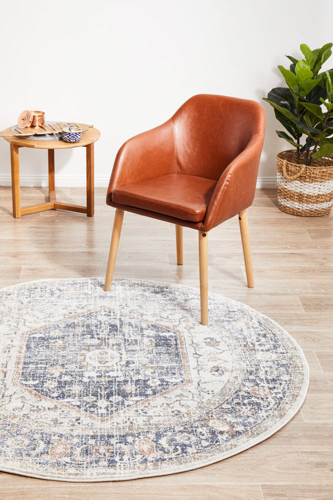 Hot Deal! Mayfair Lorissa Round Ocean Blue Rug