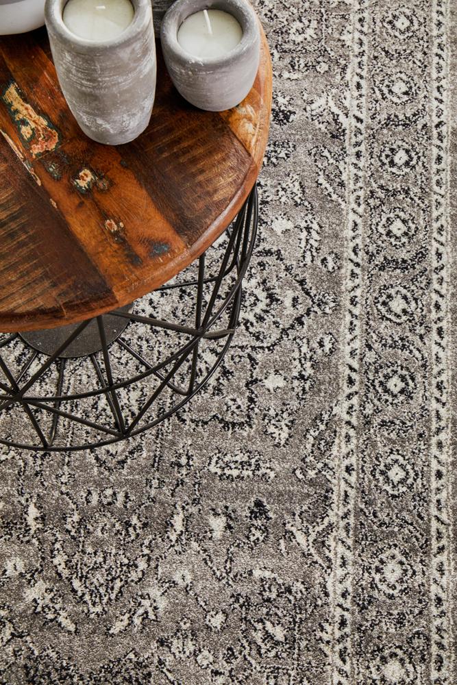 Hot Deal! Evoke Stone Grey Transitional Runner Rug