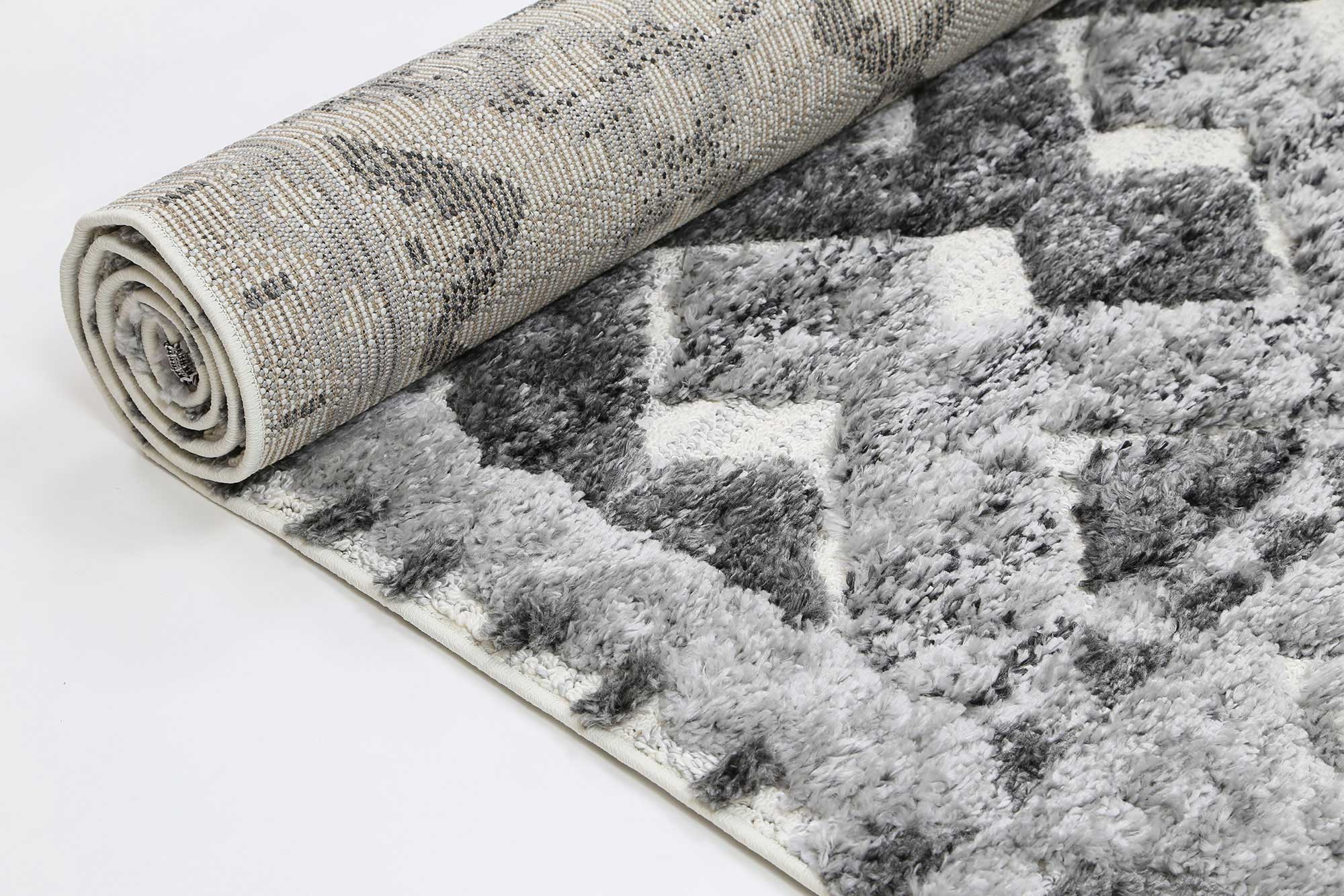 Hot! Cream Anthracite Mono Tribal Carved Lines Rug