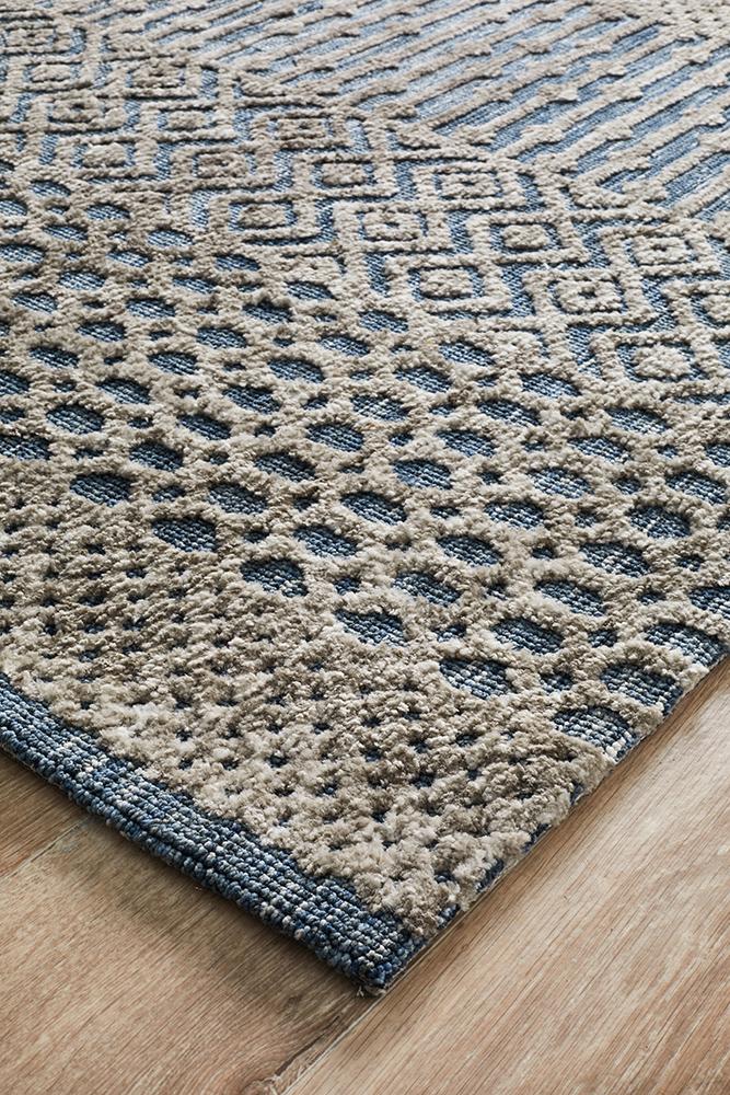 Hot Deal! Levi Corey Navy Grey Luxury Rug