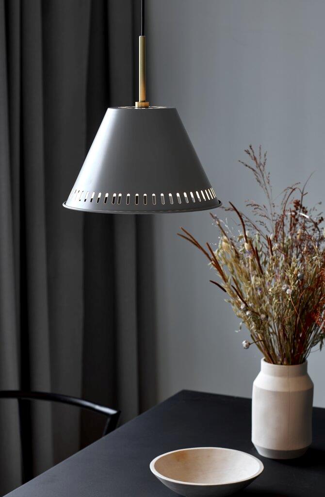 Industrial-Style Pine Black and Grey Pendant Light