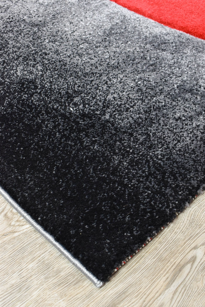 Stylish Novus 56A Rug in Grey and Red Tones