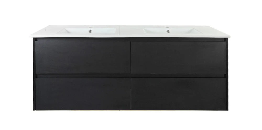 HERA Black Oak Wall-Hung MDF Vanity Cabinet - All Sizes Available